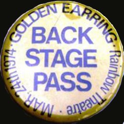 Golden Earring UK tour backstage pass London 24-03-1974